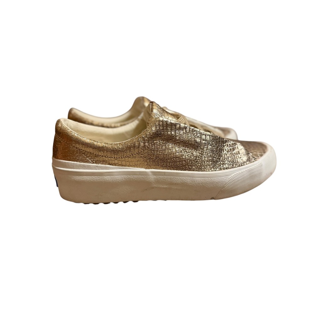 Keds Size 9 Remi Triple Kick Metallic Gold Snakeskin Platform Sneakers